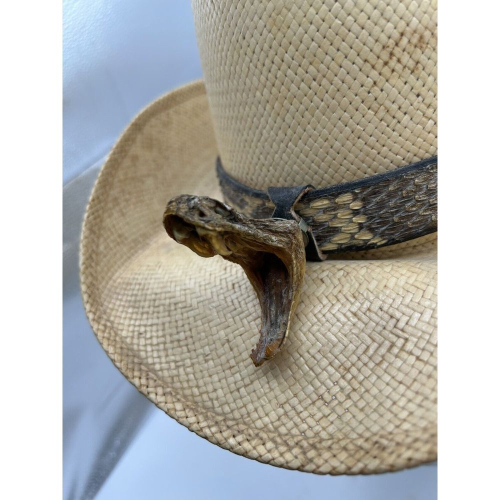 The American Hat Company Pan America Hat with Texas Rattlesnake Head Band 7 3/8